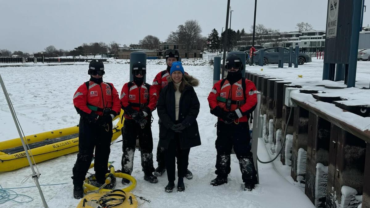 Congresswoman Scholten at USCG Ice Rescue Training Exercise