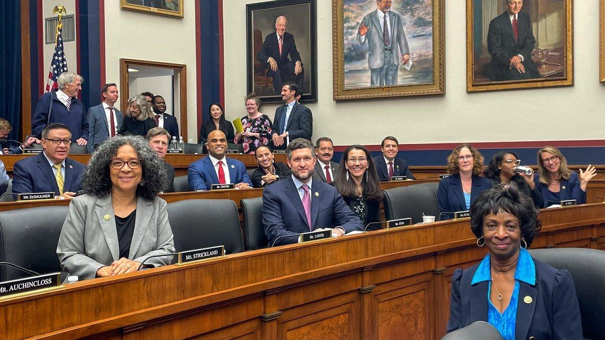 Transportation Committee democrats photographed at committee