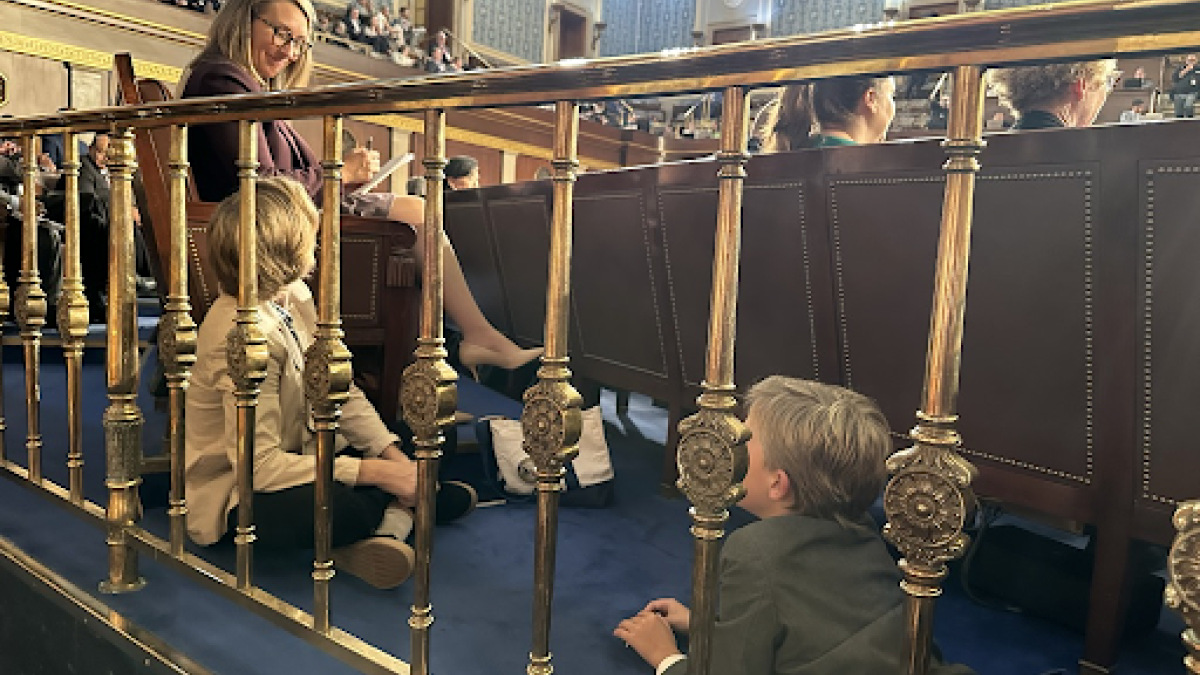 HJS and kids on the House floor