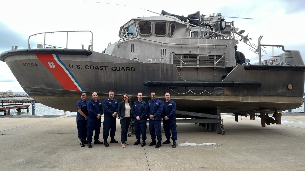 Rep. Scholten at USCG in Grand Haven