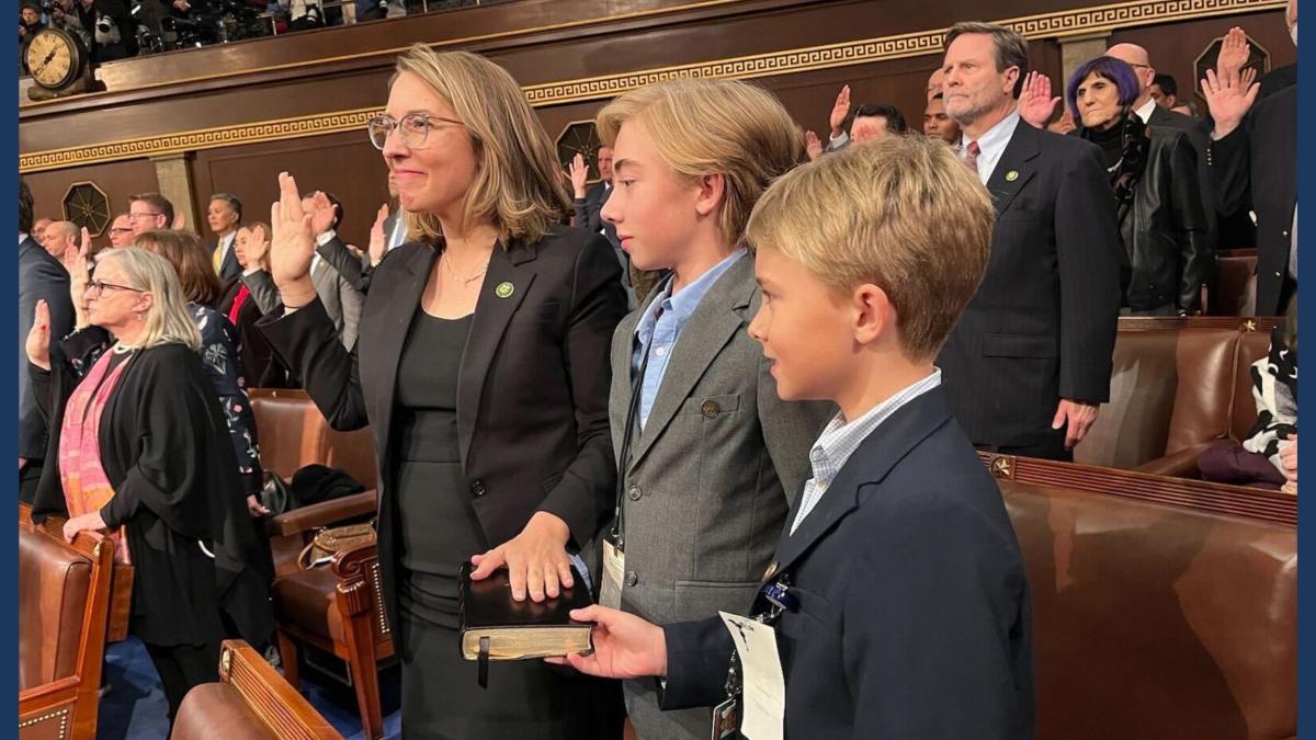 Congresswoman Scholten at swearing in with family