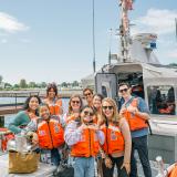 Team Scholten on a USCG Boat on Lake Michigan