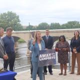 Rep. Scholten at lamprey press conference