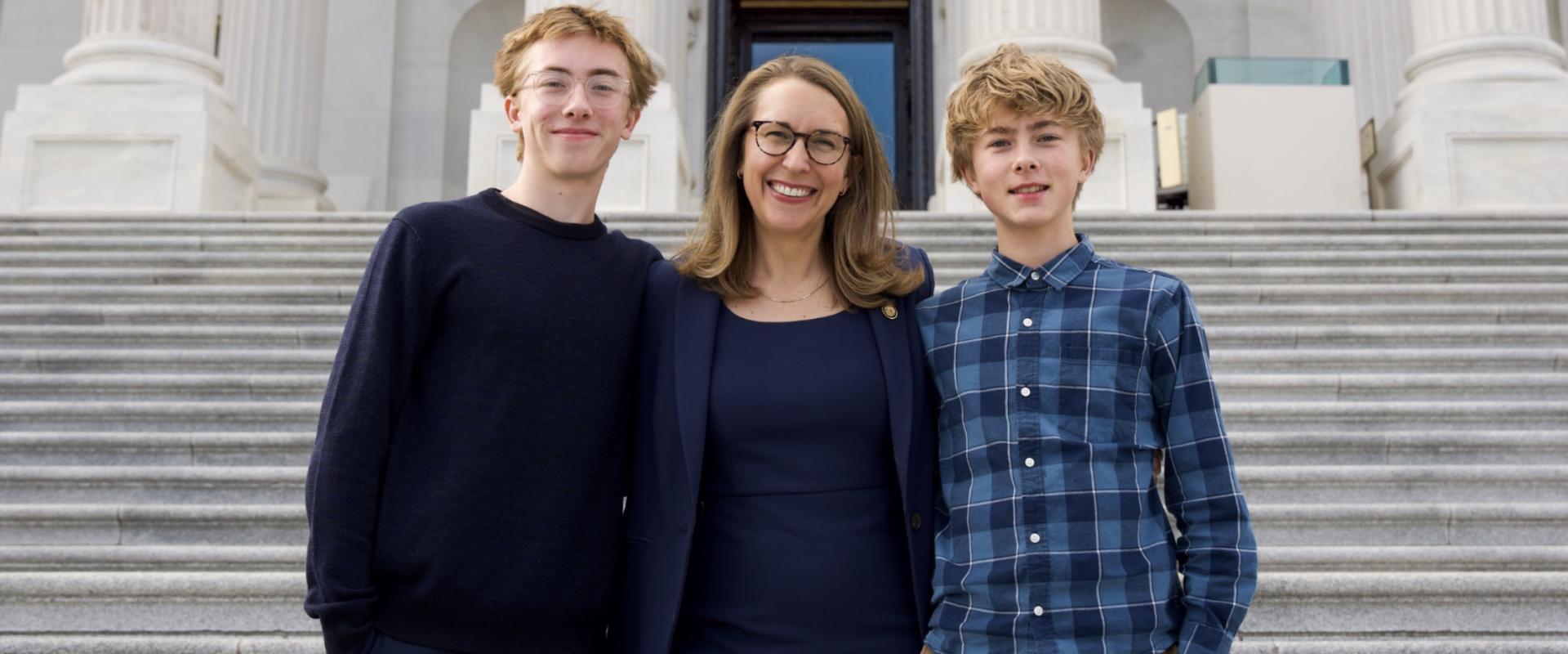 Rep. Scholten with her two boys, James and Wesley